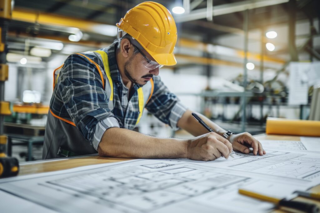 Gloucestershire male engineer working and organising staff recruitments